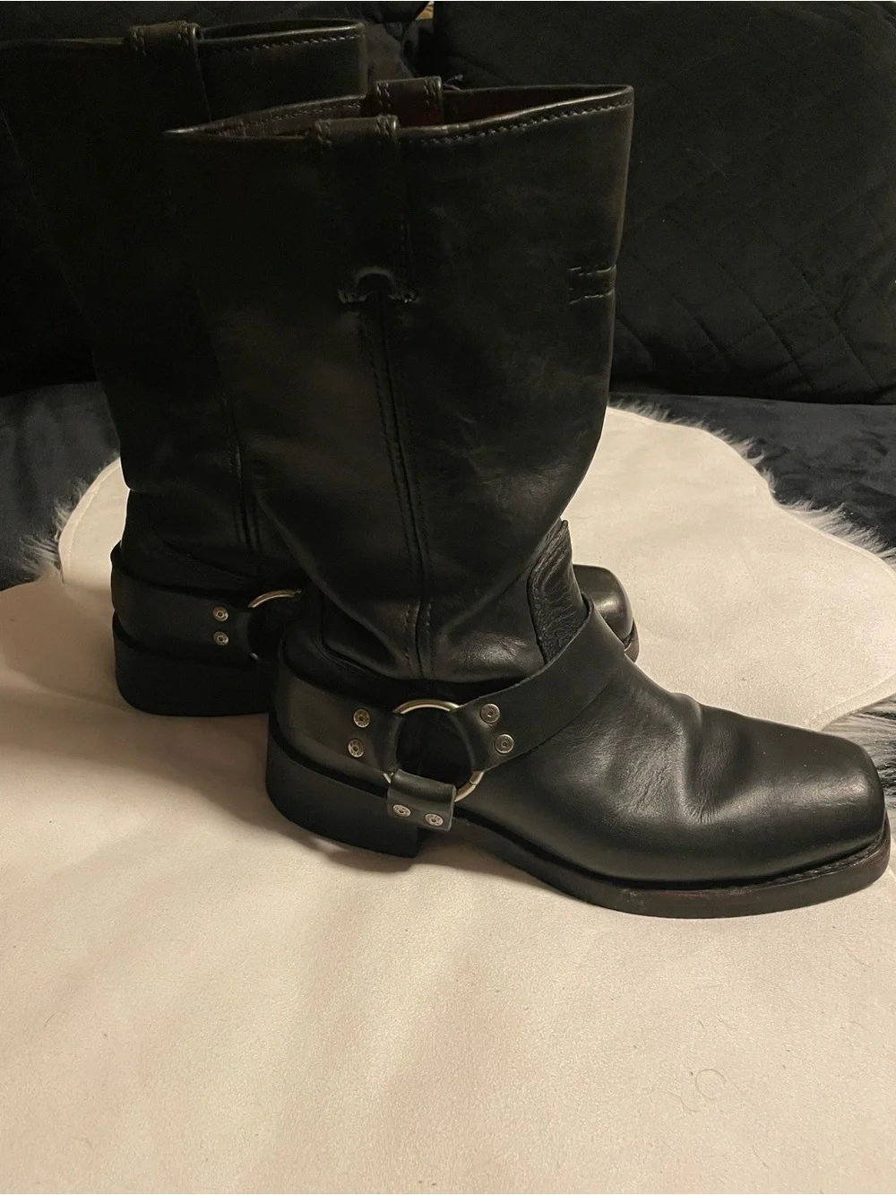 Harley-Davidson Black Leather Men's Harness Boots